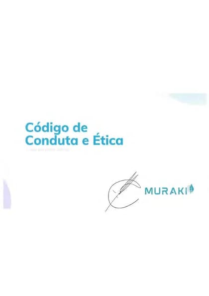 Primeira página: Manual de Conduta e Ética