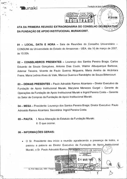 Primeira página: Estatuto — 1ª Alteração