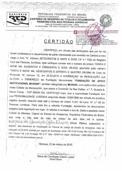 Primeira página: Estatuto — 2ª Alteração